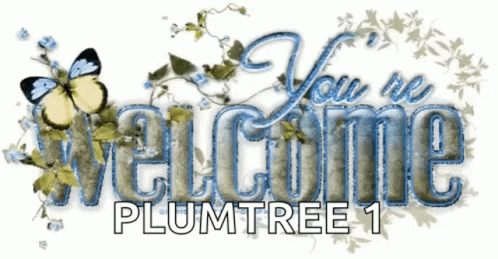 the words welcome to the plumpree1 with a erfly on it