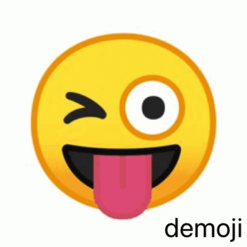 an emoticive smiley face with the word demooj written below