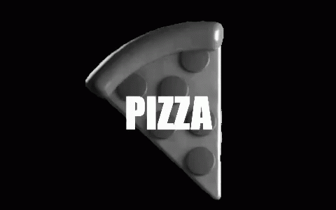 black and white picture with words for pizza