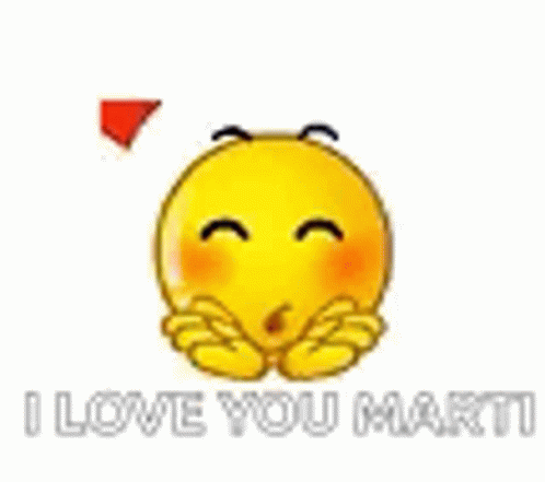 an angry looking cartoon character holding its arms in front of a screen saying i love you martet