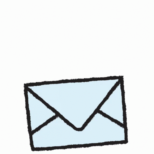a drawing of an envelope with a blank letter inside it