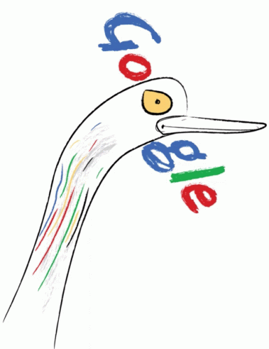a drawing of a bird with letters coming out from its beak