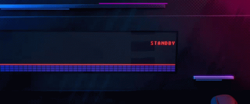 an old - style game console screen with neon text