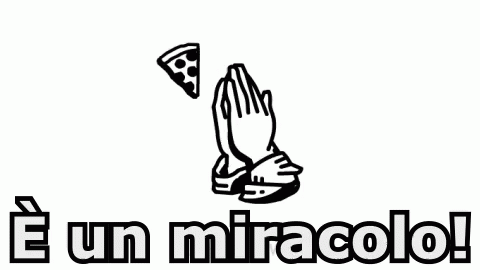 a sign that says,'e un miracolo '