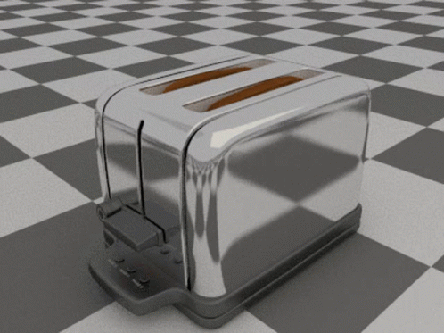 a modern computer device on a checkered floor
