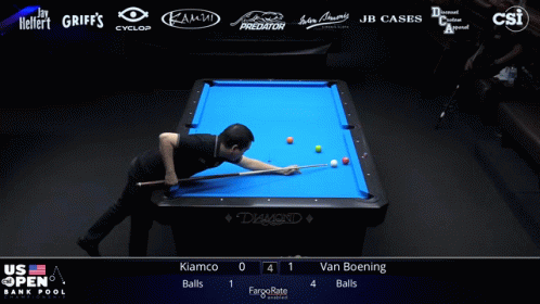 someone playing a game of billiard with many other related logos