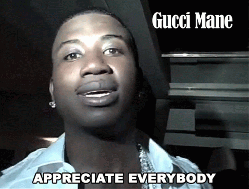 the words gucci mane appear to be very creepy