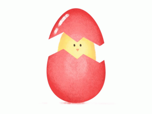 the illustration shows an egg with a face sticking out