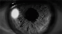 a black and white image of an eye