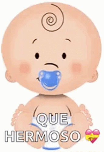 a baby blue bear with text in spanish