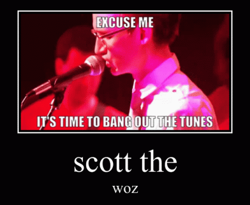 a poster with the caption of scotty the woog