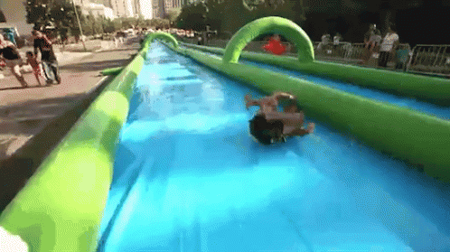 this is an inflatable slide during the day