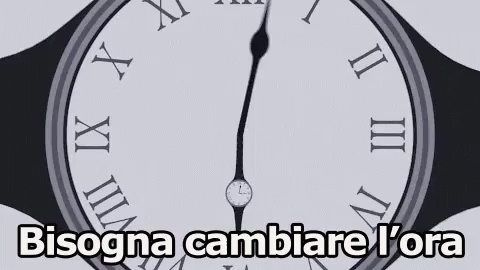 a clock is shown with the words bissona cambiar'ora