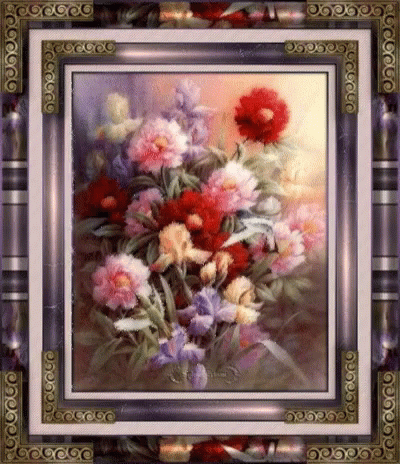 this is a floral painting in a po frame