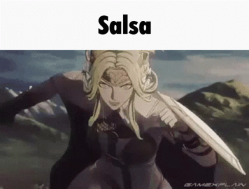 a cartoon anime with the caption salsa