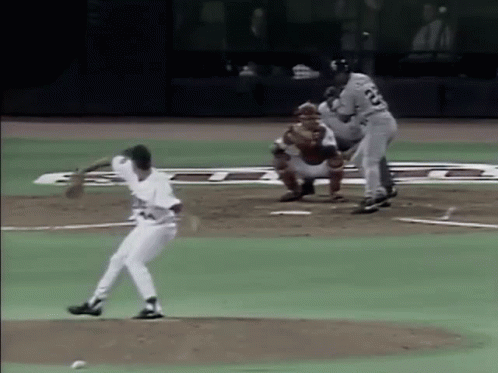 the baseball player swings for the batter