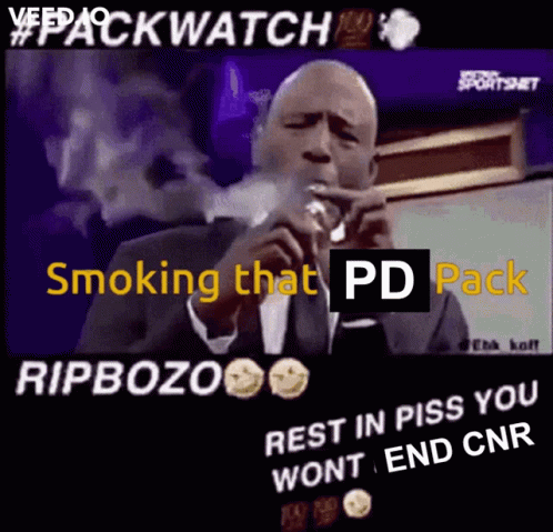 text reads smoking that pd pack, rippozoo in piss you won't end cnn