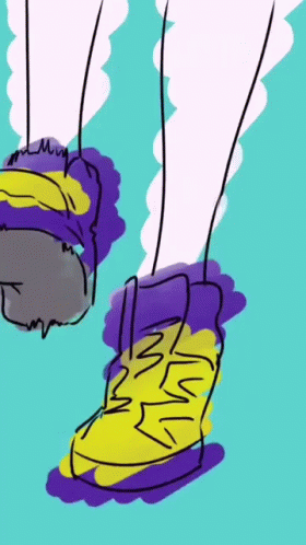 a drawing of a pair of feet wearing rain boots
