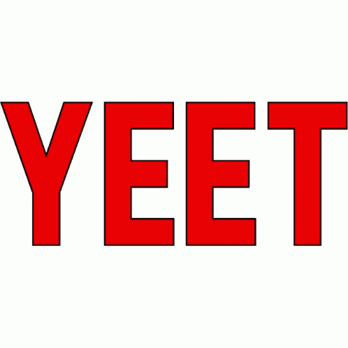 the words yeet above it have been changed into black and blue