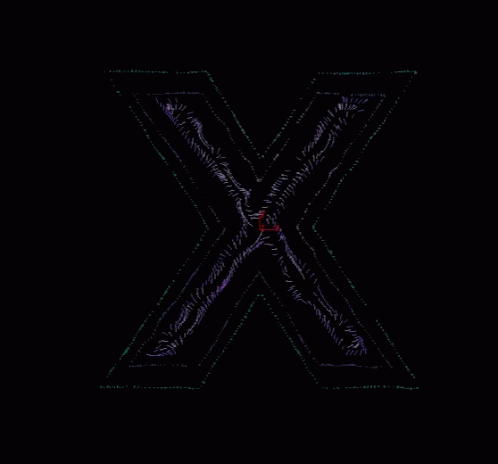 a stylized letter x, created in a very shiny font