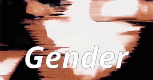 a blue and black image that is in the style of an advertit for gender
