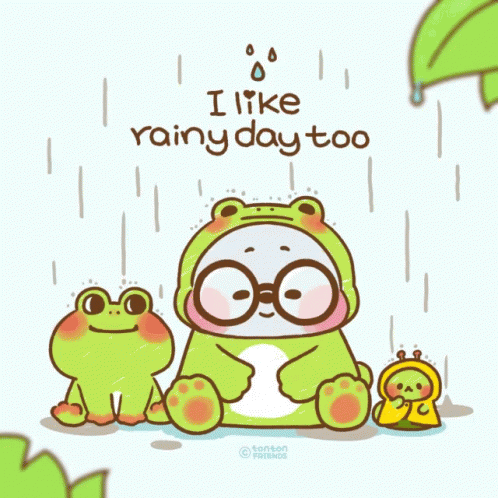a cartoon with the words i like rainy day too