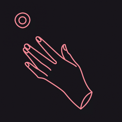 the outline of two hands reaching to an object