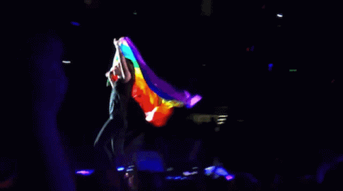 blurry image of the colors of a rainbow flag