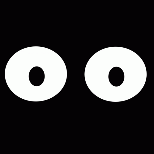 a white circle has four eyes on a black background