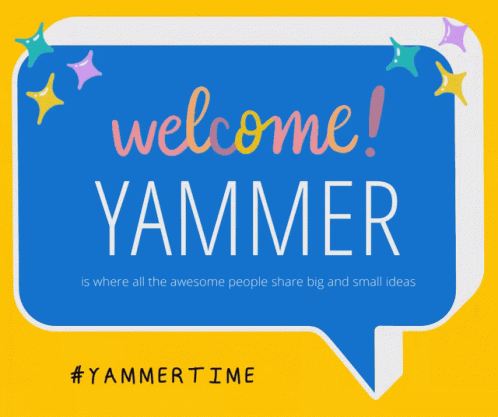 an orange banner with the words'welcome yammer'in white