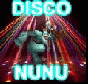 a colorful sign with the words disco nunu in it