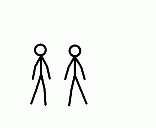 two stick figures drawn in the shape of a circle