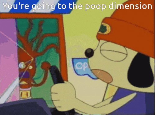 the cartoon dog in blue cap looks at a cell phone