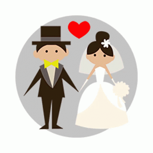 a picture of a bride and groom with a blue heart