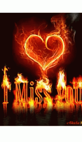some flames and blue smoke making the word miss you in front of a black background