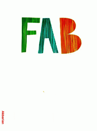 the word fab painted on a piece of white paper