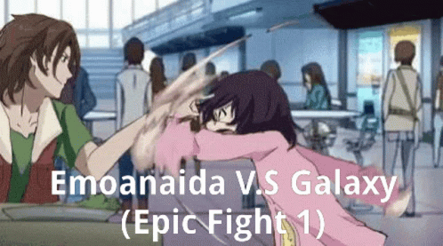 the anime characters are fighting over an item