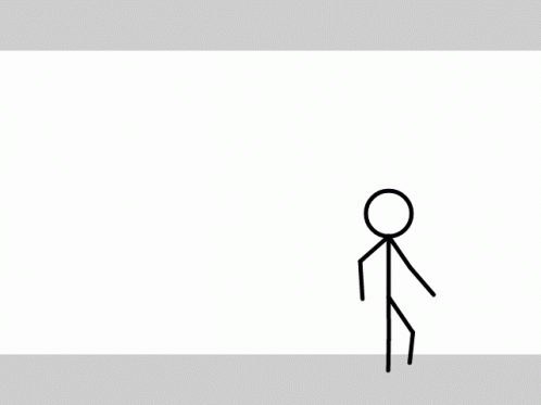 a drawing of a man that is standing in front of a white wall