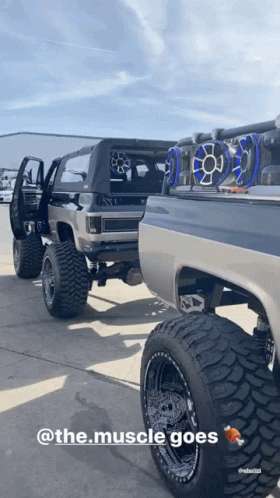 an off road truck that has some tires and large wheels
