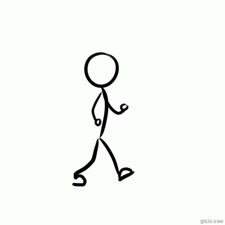drawing of a person running on a white background