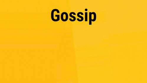 a blue and black po with the word gossip written over it