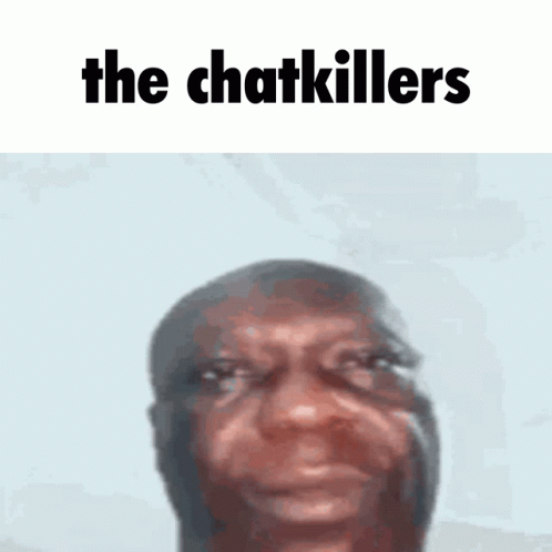an avatar image of a man who looks as if he's smiling and a blue face with the text, the chatkilers
