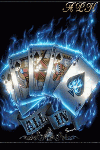 the poker cards are set in flames with an embellishment that says tiger