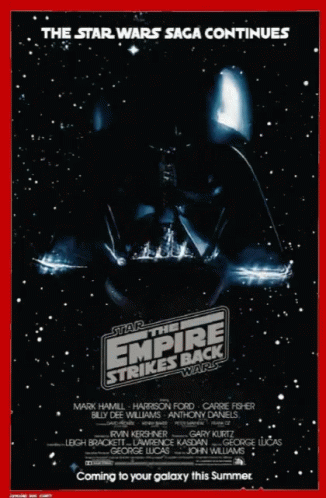 a movie poster with a picture of a star wars scene