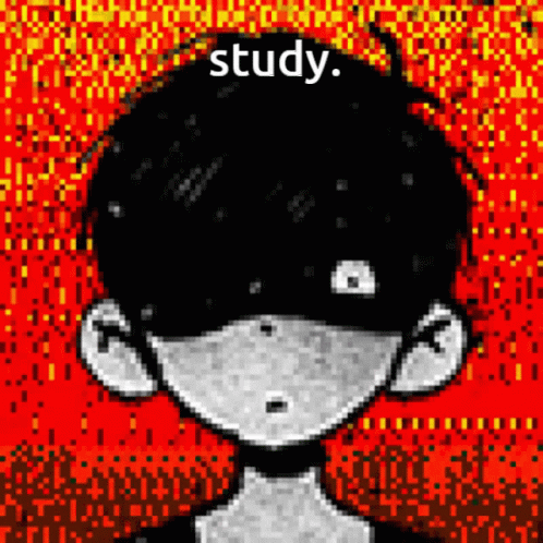 a boy with an over - sized picture saying, study