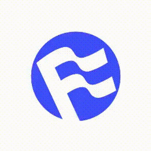 a round logo with the letter f inside it