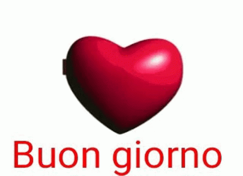 a blue heart sitting next to the buon giorno logo