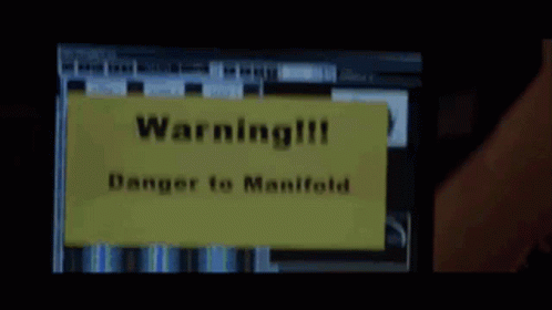 a video screen s with warning sign