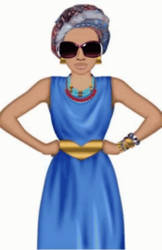 an avatar of a person wearing sunglasses and wearing a dress