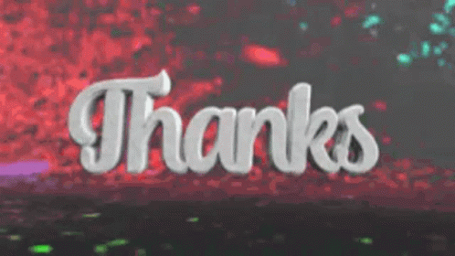a digital pograph of a large thanks message